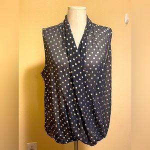 LOFT Sheer Dot Banded Top